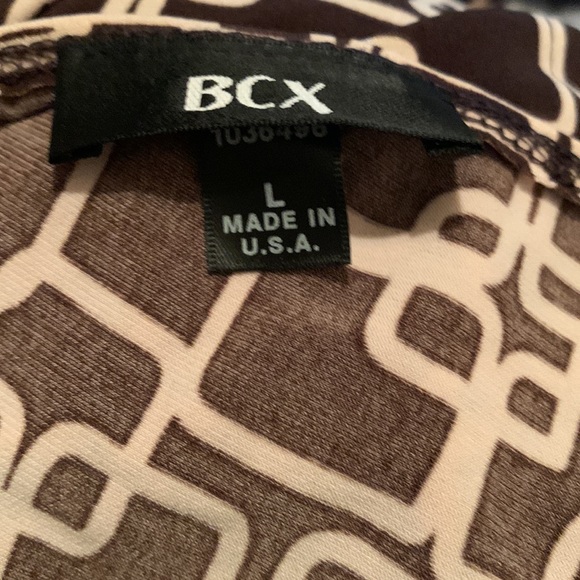 BCX tan and brown halter style top - Picture 5 of 7